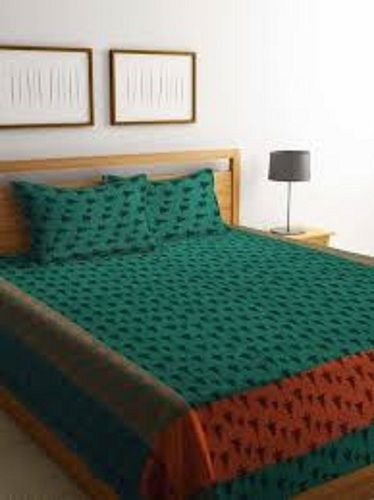 Comfortable And Breathable Lightweight Woolen Double Green Print Bed Cover