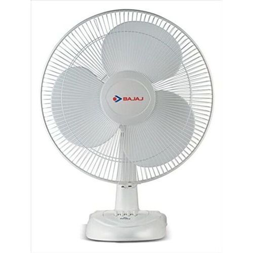 For Home And Office 3 Star Long-Lasting Strong 3 Blades White Bajaj Table Fan  Blade Material: Plastic