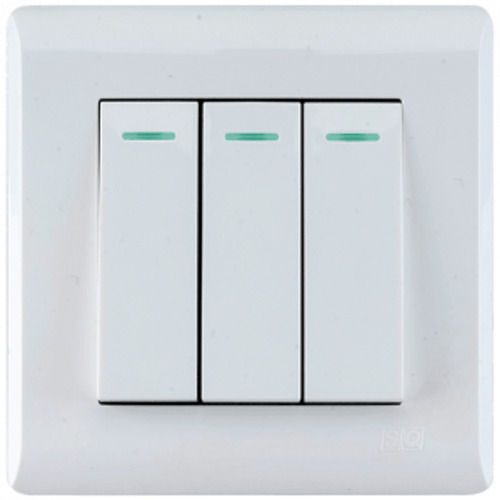 White For Lamps Fans Appliances Light Switch Three Button 1 Way Control On/Off Switches