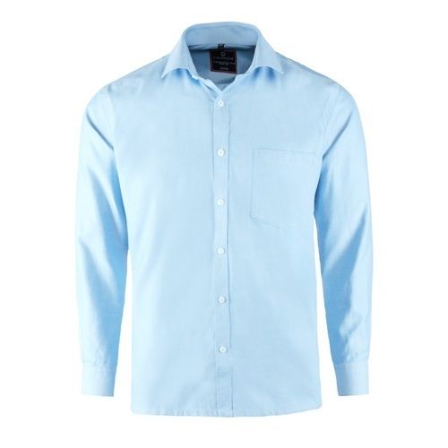 Light Color Full Sleeves And Classic Collar Cotton Shirt For Men