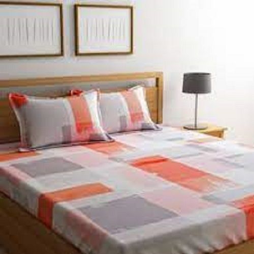 Red Soft And Skin Friendly Comfortable Lightweight Printed Cotton Luxurious Bed Sheet For Home