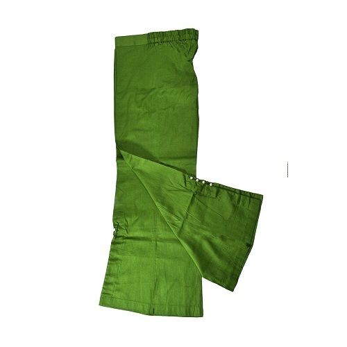 Green Light Weight Plain Cotton Palazzo Pant For Ladies