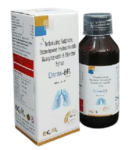 Terbutaline Sulphate, Guaiphenesin, Bromhexine Hydrochloride And Menthol Derex-Br Syrup General Medicines