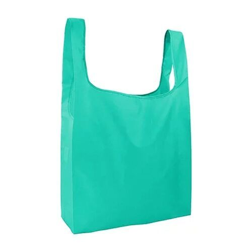 U Cut Non Woven Plain Light Green Ldpe Carry Bags For Groceries And Daily Needs