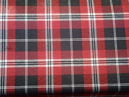 Checked Breathable Skin Friendly Wrinkle Free Soft And Smooth Red Handloom Cotton Fabric