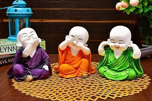 Little Baby Monk Meditating Modern Buddha Idol Statue Decorative Handicraft Items 