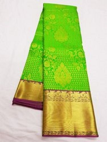 Beautiful Stylish Breathable Designer Wear Modern And Trendy Green Silk Saree