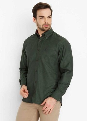 Men's Durable And Comfortable Classic Collar Long Sleeves Plain Cotton Shirt