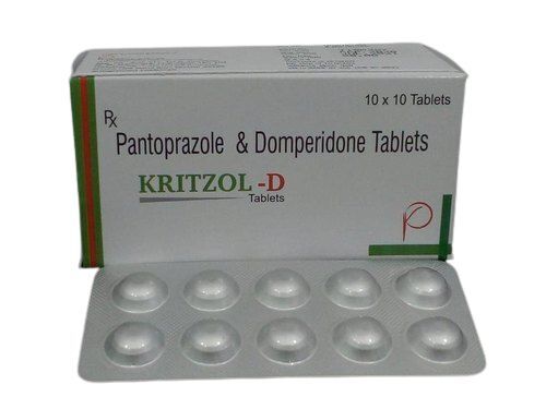 Kritzol-D Tablets - 10x10 Pieces, Pantoprazole and Domperidone for Gastroesophageal Reflux and Peptic Ulcer Relief, Reduces Indigestion and Heartburn