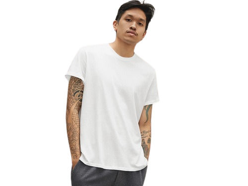 Men Lightweight And Comfortable Round Neck Plain White Cotton T-Shirts Gender: Male