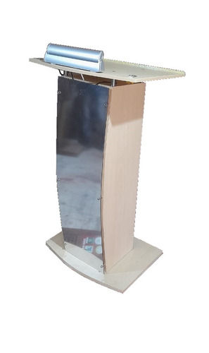 Scratch Resistance Robust Construction Eco Friendly Wooden Podium Stand With LED Light