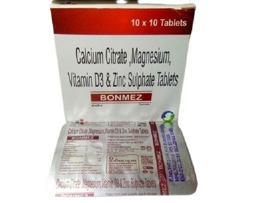 Bonmez Calcium Magnesium Vitamin D3 And Zinc Sulphate 10X10 Tablets General Medicines