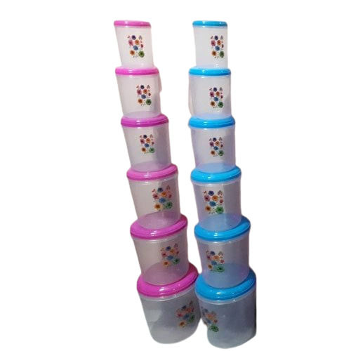 Pink And Blue Pp Transparent Plastic Round Container For Storage Use