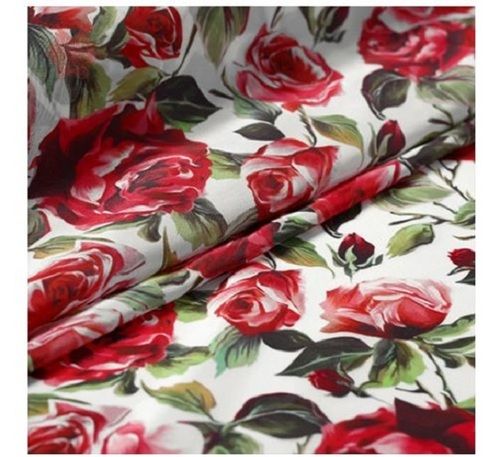 Multicolor Flower Printed Washable And Breathable Pure Cotton Fabric 