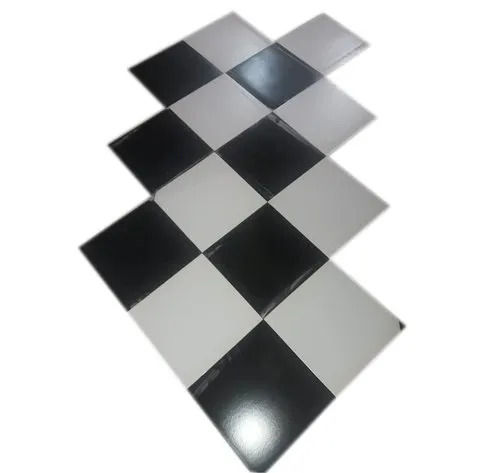 A Grade Rectangle Shape Black With White Designer Ceramic Floor Tiles