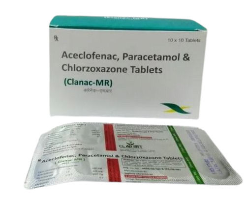 Aceclofenac Paracetamol और Chlorzoxazone टैबलेट, 10X10 टैबलेट का पैक आयु वर्ग: सभी उम्र के लिए उपयुक्त