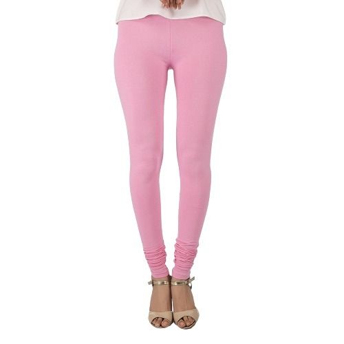 Pink Ladies Stretchable And Skin Friendly Cotton Lycra Leggings