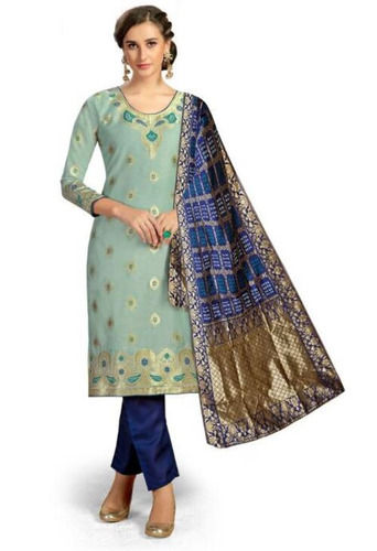 Indian Ladies Washable And Breathable Three Fourth Sleeve Casual Wear Printed Cotton Suit 