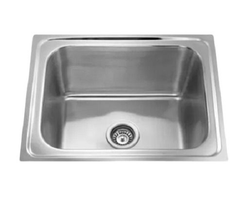 One Piece Rectangular Stainless Steel Chrome Plated Deck Mounted Kitchen Sink