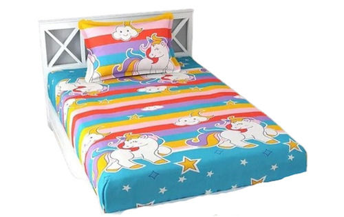  5% Shrinkage Quick Dry 100% Cotton Material Multicolor Printed Bedsheet 