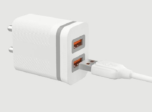 2.4 Ampere 220 Volt Plastic Body Dual Usb Mobile Phone Charger