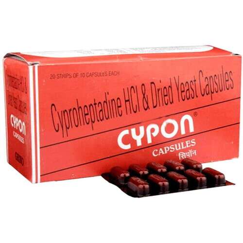 Cyproheptadine Hcl और ड्राइड यीस्ट कैप्सूल, 20 X 10 स्ट्रिप्स कैप्सूल सामान्य दवाएं