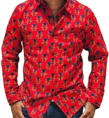 Cotton Casual Full Sleeves Printed Washable Breathable Shirt