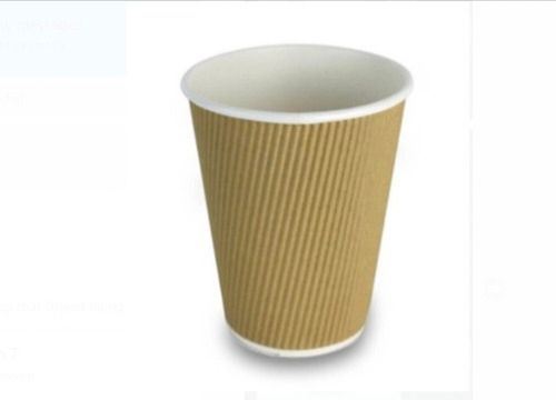 Gold White And Brown Ripple Disposable Paper Cup With Capacity 150 Ml In Size Of 5.5 Inch