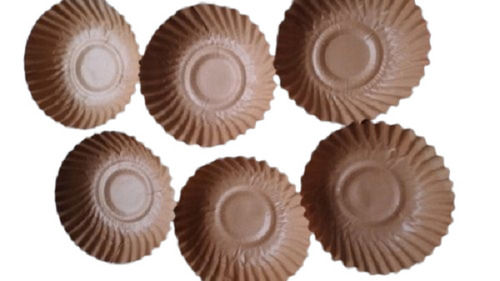 Brown Eco Friendly Lightweight Plain Disposable Paper Plates For Parties