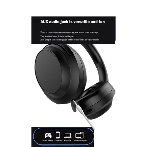 Gray Oem Odm Wireless Bluetooth Headphone With Aux Audio Jack