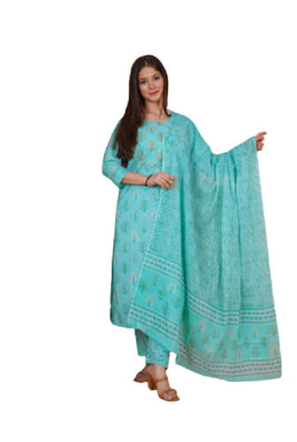 Printed And Washable Full Sleeves Cotton Polyester Salwar Suit For Ladies