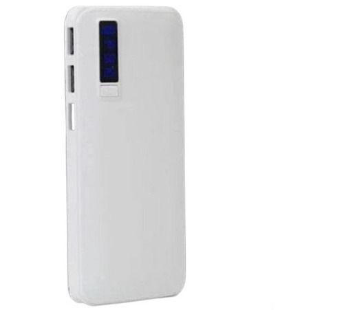 White 18 Watt 20000 Mah Battery Rectangular 3 Port Plastic Body Power Bank