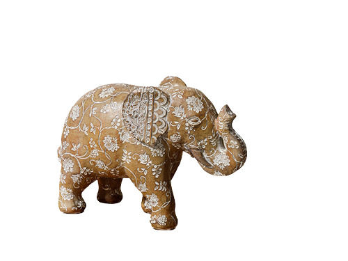 Modern Art Animal Theme Indian Style Casted Marble Elephant Statue