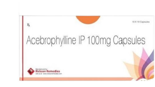 Acebrophylline Ip 100 Mg Capsules, Pack Size 10 X 10 Capsules