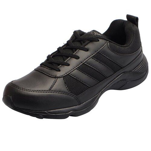 Black Stylish And Comfortable Pu Rubber Outsole Lace Closure School Shoes