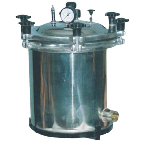 10 Liters 13 Kilogram 84 Watt 10 Mm Thick Stainless Steel Vertical Portable Autoclave 