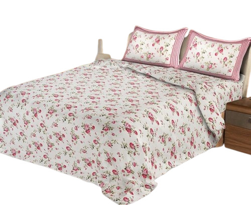 Skin Friendly Soft And Comfortable Flower Design Printed Cotton Bed Sheet