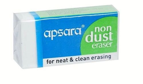 3.5 Inches Rectangular Plain And Smooth Non Dust Eraser For School