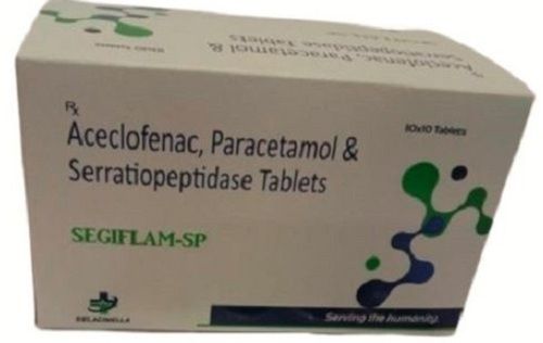 Aceclofenac, Paracetamol And Serratiopeptidase Tablets, 10 X 10 Tablets