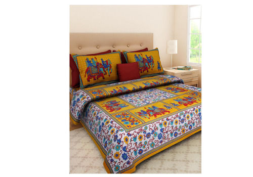 Washable And Quick Dry Cotton Printed Bed Sheets With 2 Pillow Covers