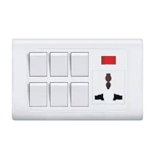 220V Single Socket Rectangular Electrical Switch Board Application: Home