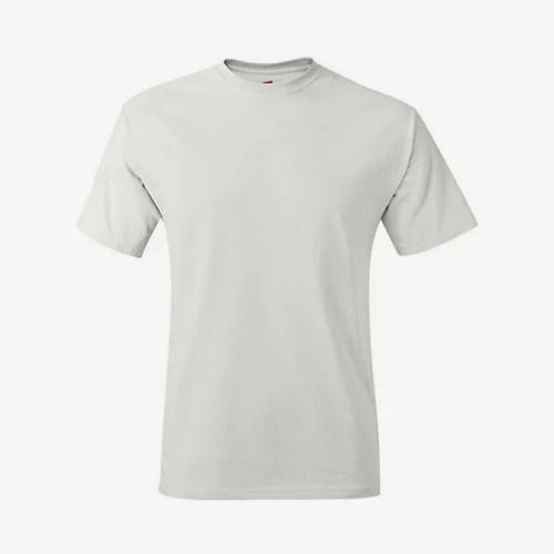 White Quick Dry Short Sleeves O Neck Casual Wear Plain Cotton T Shirt For Mens