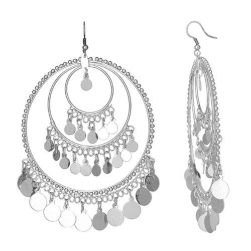 Elegant Look Skin Friendly Silver Glossy And Shiny Artificial Earrings For Women