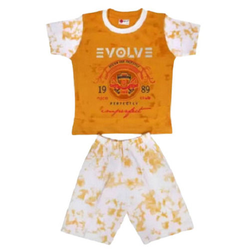 Short Sleeves Round Neck Printed Casual Wear Trendy Cotton Cloths For Baby