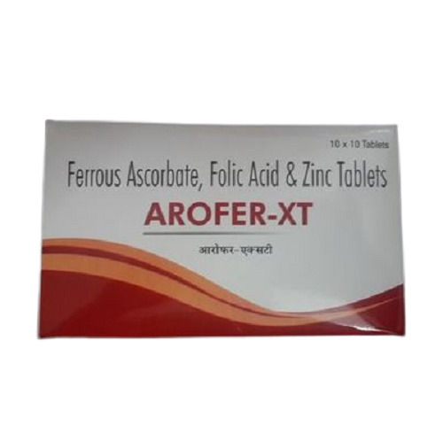 Ferrous Ascorbate Folic Acid And Zinc Tablets, 10 X 10 Tablets