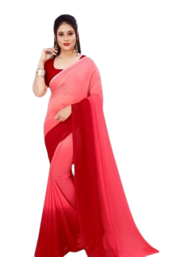 हवा पार होने योग्य और धोने योग्य मैरून और पिंक (गुलाबी) कैजुअल वियर त्वचा के अनुकूल महिलाओं के लिए प्लेन सिल्क की साड़ी