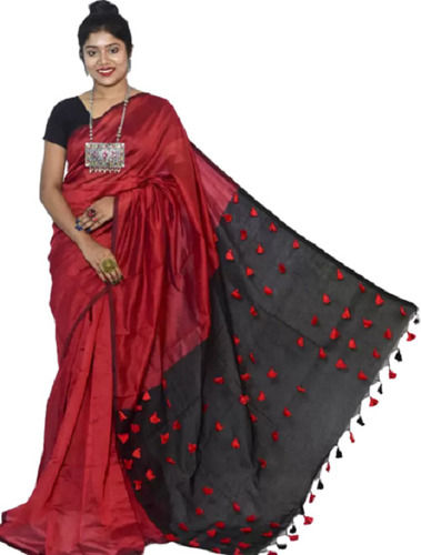 Comfortable And Skin Friendly Party Wear Plain Cotton Saree For Ladies