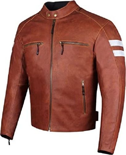 Leather Material Four Pockets Warm Full Sleeves Men'S Winter Motorcycle Jacket Age Group: 16 Above