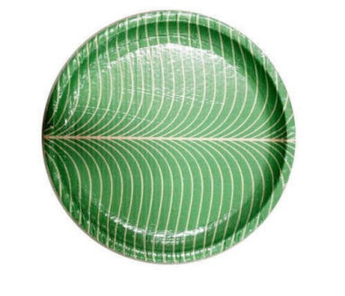 Eco Friendly Reliable Leaf Printed Round Disposable Paper Plate Application: Parties