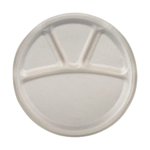 इवेंट्स और पार्टियों के लिए राउंड थ्री कम्पार्टमेंट डिस्पोजेबल प्लास्टिक प्लेट्स